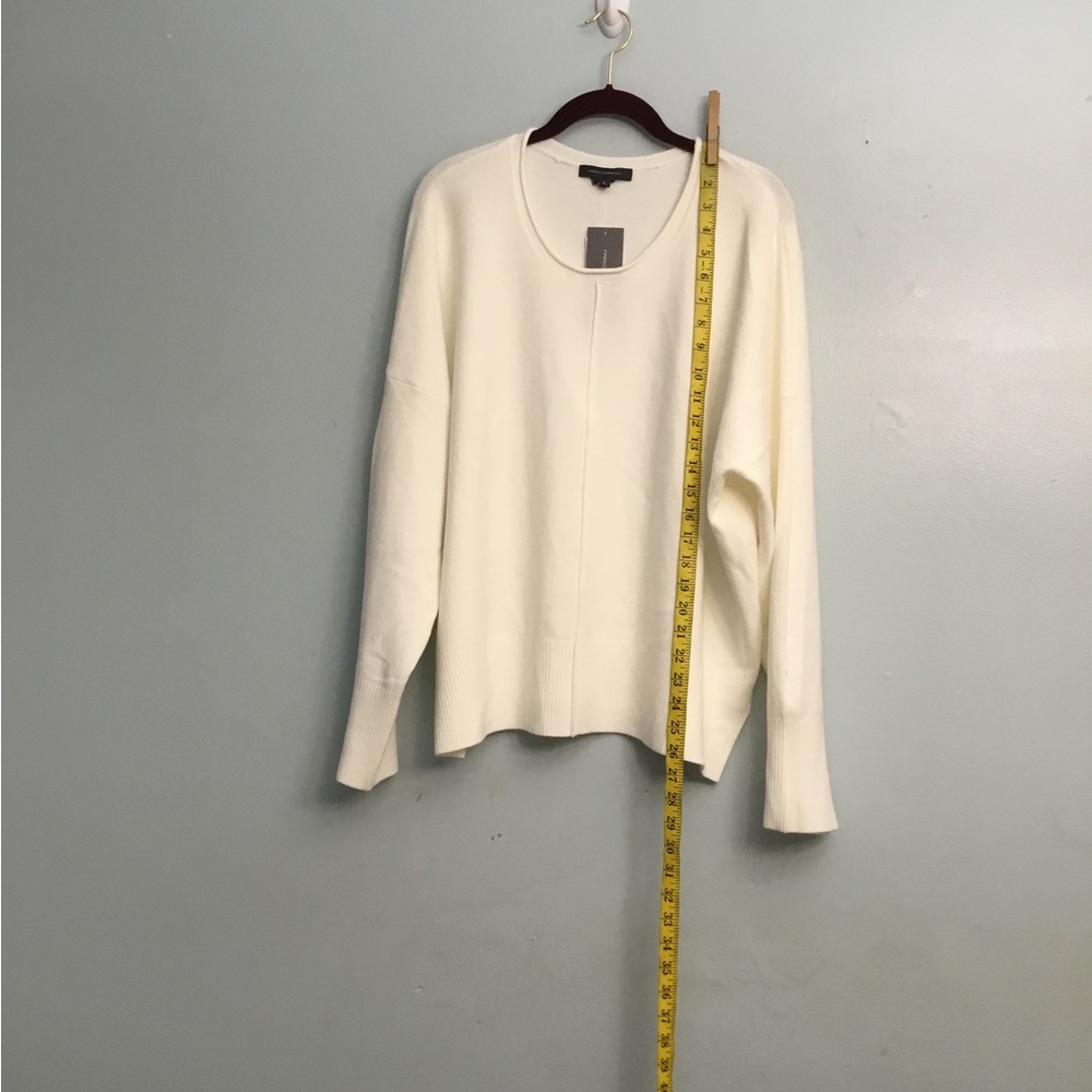 French Connection White Crew Neck Sweater Soft Knit